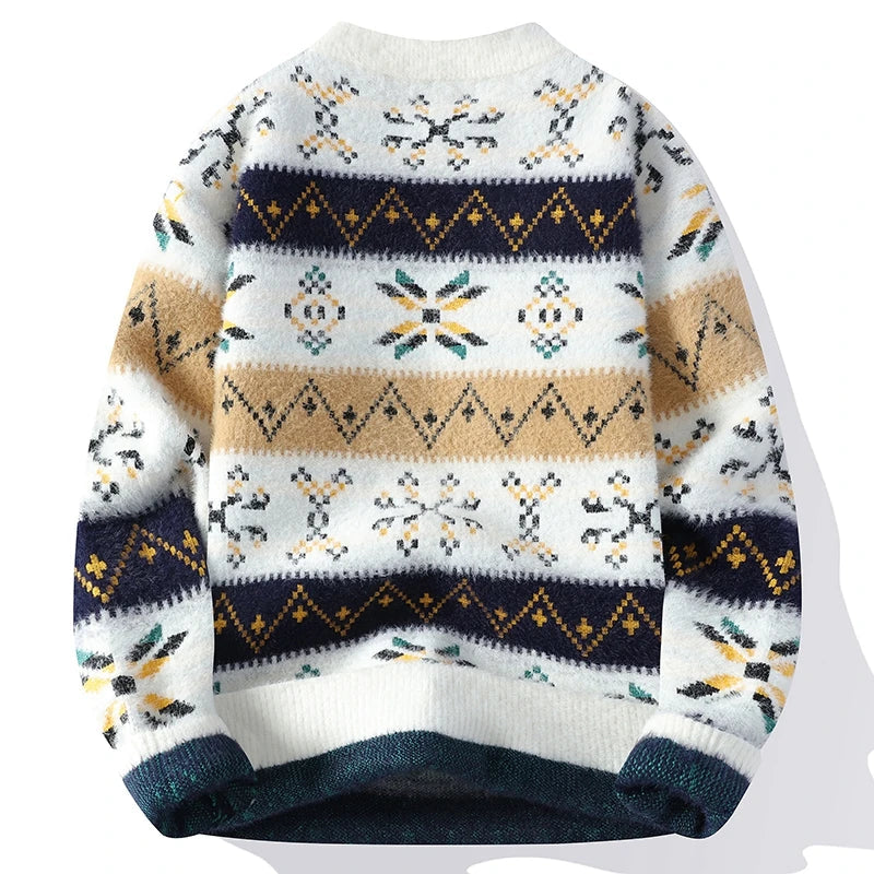 Maxcense™ Vintage Kaschmirpullover mit Print für Herren