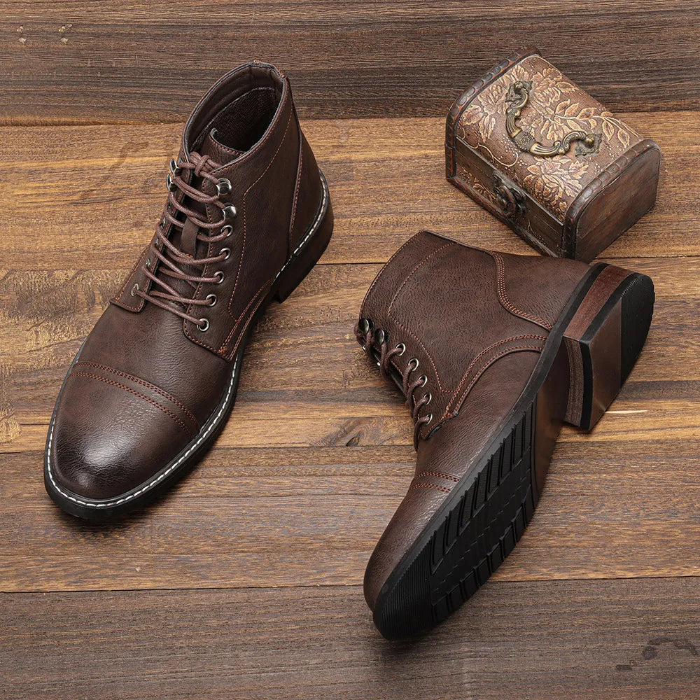 Lior™ | Vintage Derby-Stiefeletten mit Kappenzehen