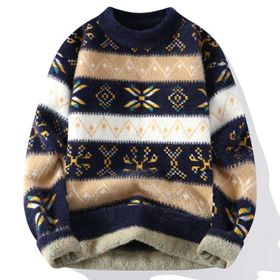 Maxcense™ Vintage Kaschmirpullover mit Print für Herren