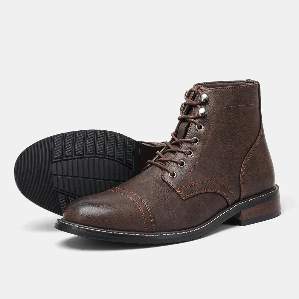 Lior™ | Vintage Derby-Stiefeletten mit Kappenzehen