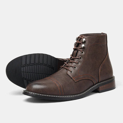 Lior™ | Vintage Derby-Stiefeletten mit Kappenzehen